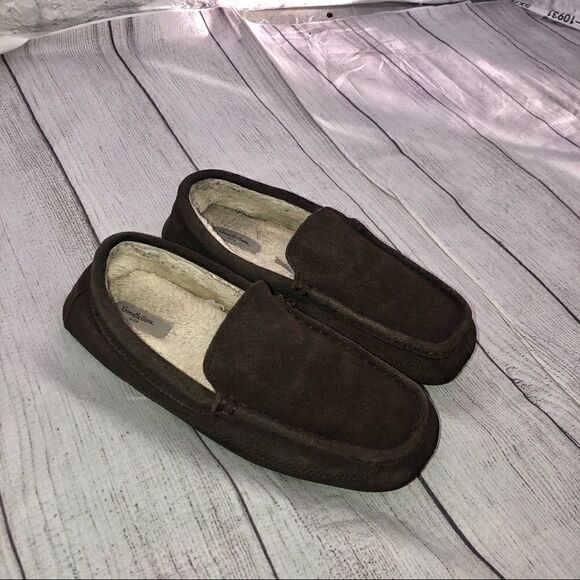Goodfellow suede slippers dark brown size 7 - Picture 1 of 9